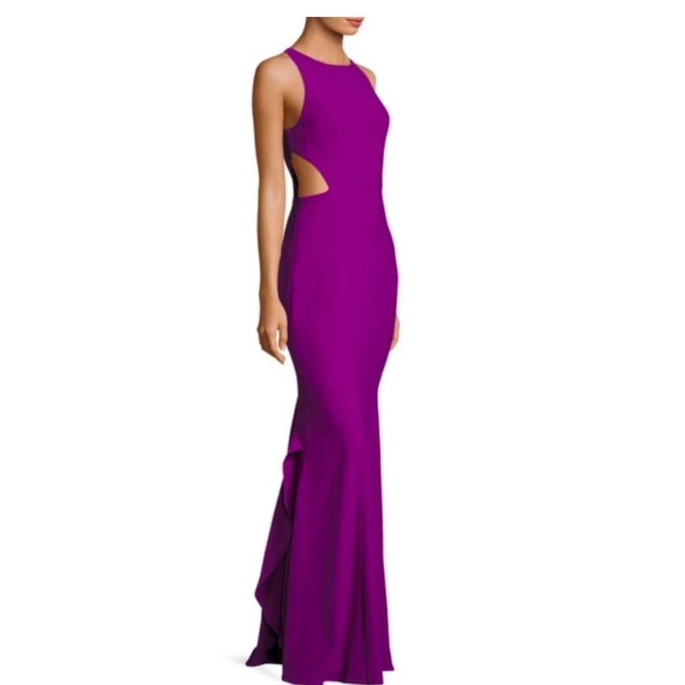 ZAC POSEN ZAC Cassie Cutout Evening Gown Dress Sz 4 Purple Sleeveless Mermaid